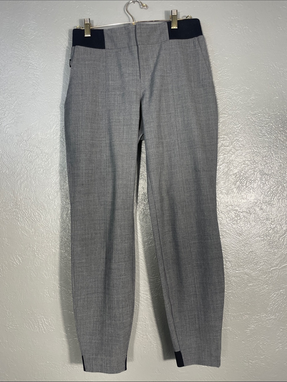 Athleta Work It City Pants Women 4 Gray Wool Blend Jogger Tapered Trouser Pocket
